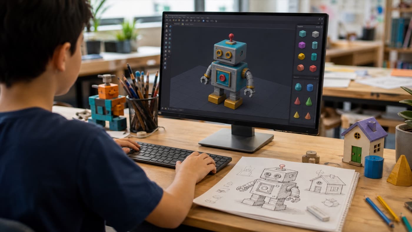 3D Modeling Is Not Just Playing on a Computer: Children Build Spatial Thinking in Modeling Class
