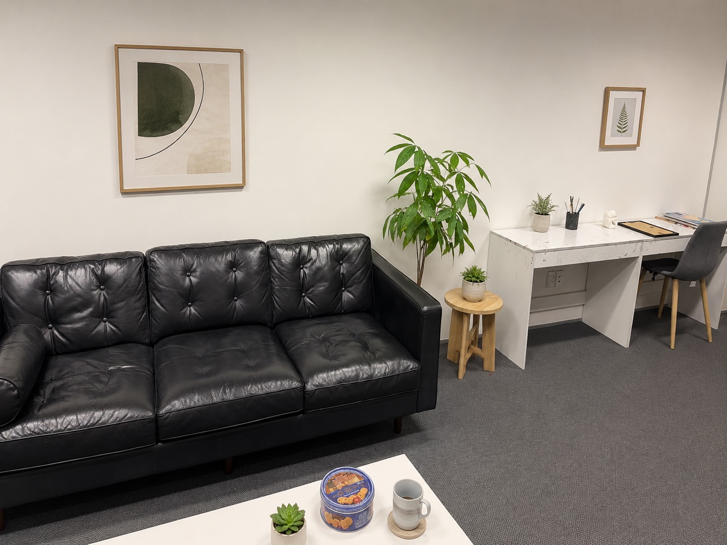 Sofa lounge for rest between classes